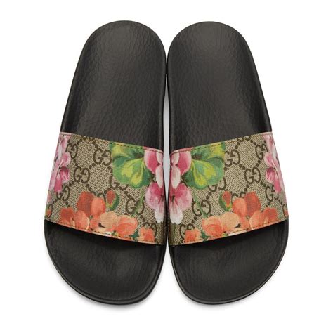 mens gucci floral slides|gucci floral platform slides.